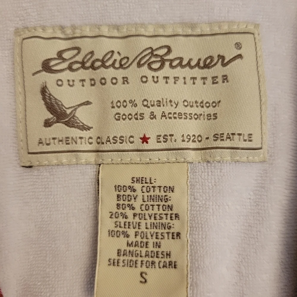 Eddie Bauer‎ red & Blue Cotton Plaid Hoodie Jacket Size Small
